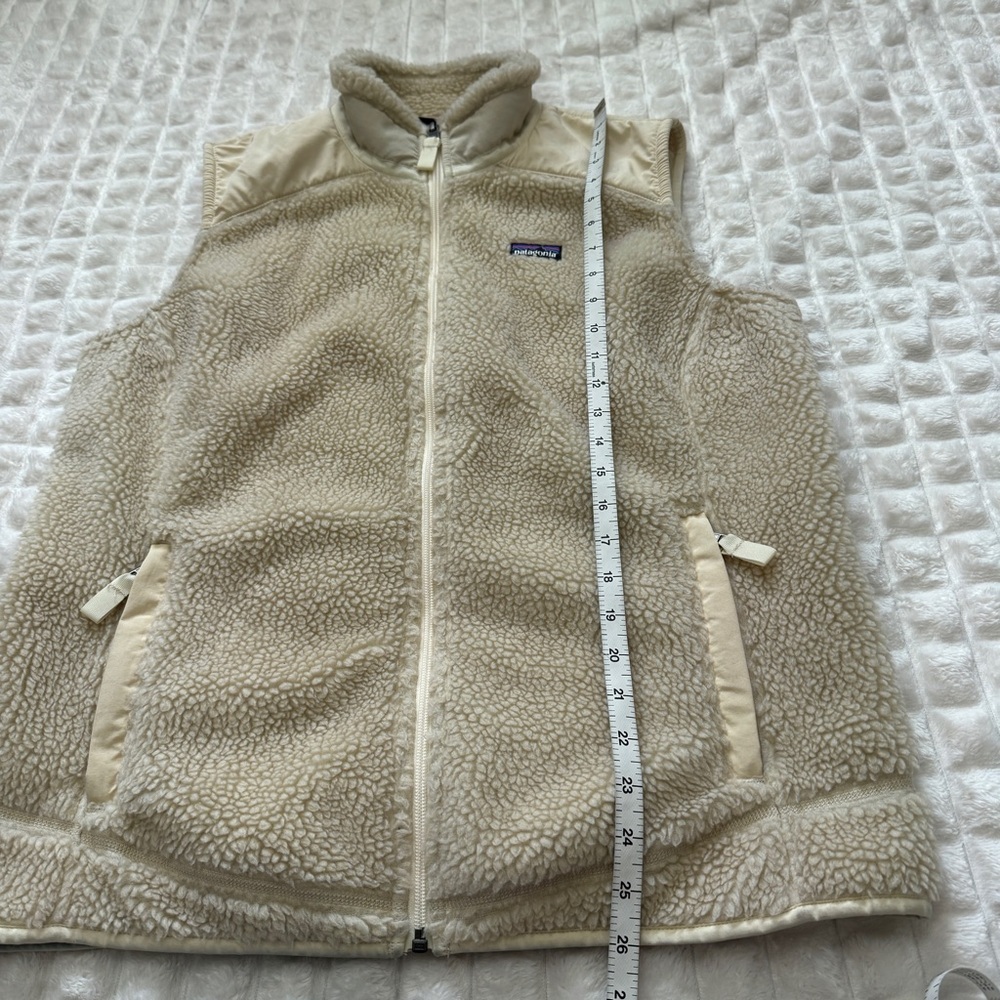 Patagonia XL Classic Retro X Cream Fleece Full Zip Vest - Picture 5 of 7